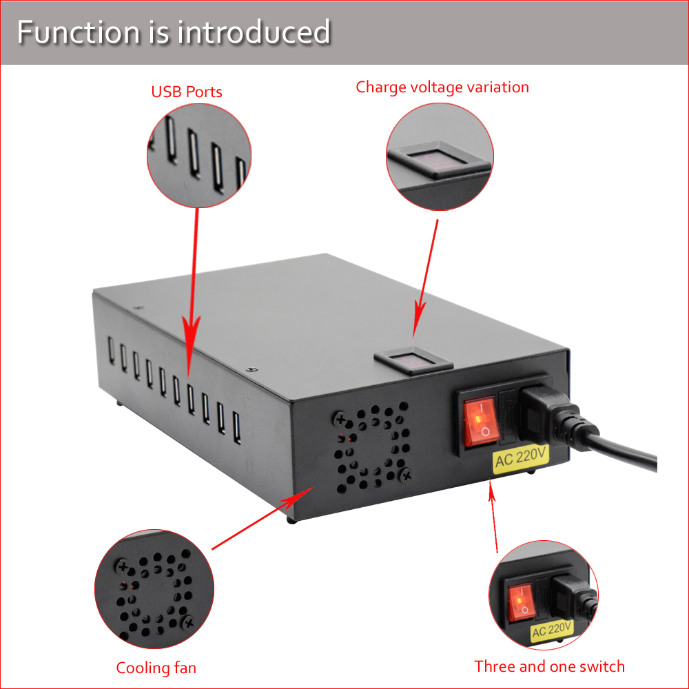 10 This section describes the functions of each component of the port charger