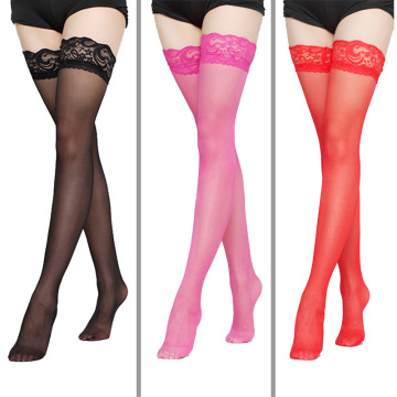 Free shipping high quality Sexy Lingerie Lace Stocking Transparent Stock Hot Sexy Legs Long Tube High Tube Thigh Stocking BDJ