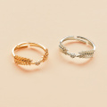 Newly Fresh Sweet Leaf Adjustable Ring Female Light Luxury Olive Branch Finger Ring DO99