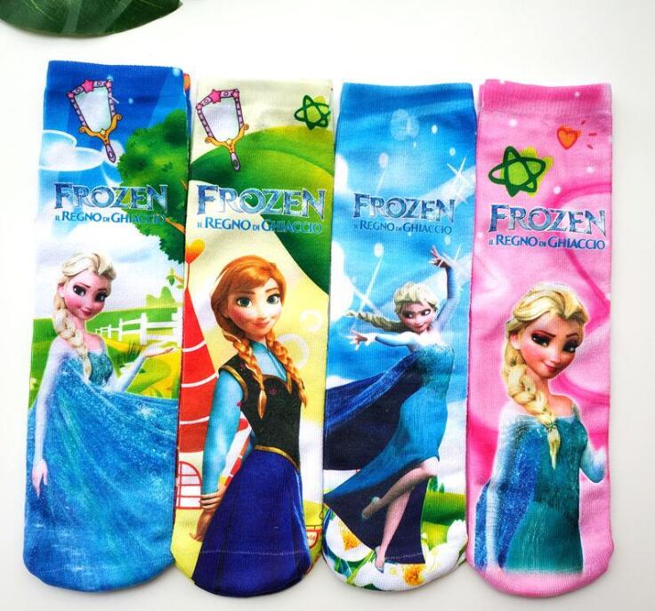 Children Disney Cartoon Socks Pixar Cars Boy Socks Frozen Princess Elsa Sofia Girls Socks Size 15-18CM For Kids 3-10T