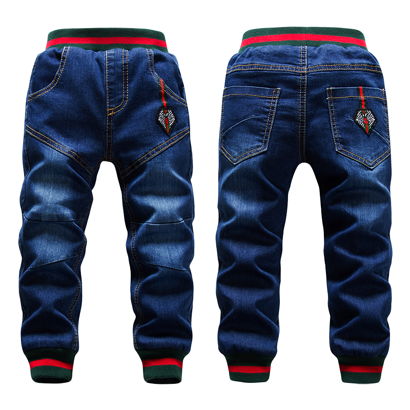 Winter Big Boys Jeans Trousers 2-14Yrs Kids Thicken Add Wool Pant Casual Washing Blue Jeans Denim Velvet Outerwear Warm Trousers