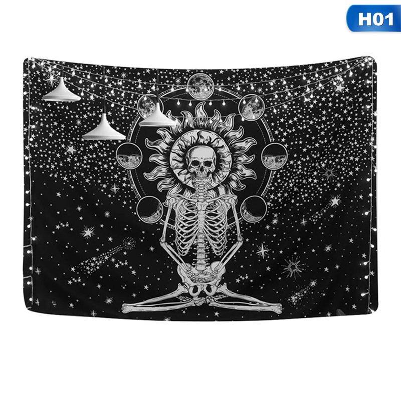 Wall-mounted Human Skeleton Blanket Tree of Life Sacred Bodhi Tapestry Skeleton Picnic Beach Living Room Tapestry