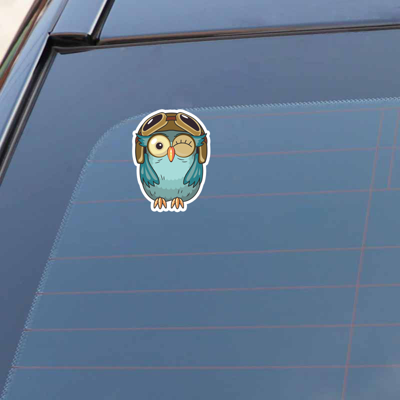 Hot Sell Personality Aviator Owl Car Stickers Accessories Motorcycle Sunscreen Waterproof PVC 13cm *10cm