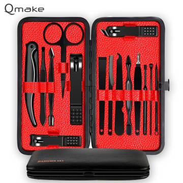 Qmake Manicure Kit Professional Stainless Steel Nail Clipper Set Of Pedicure Tools Nails Toe Trimmer Nipper Case For Gift