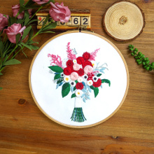 DIY Embroidery Kit Floral Bouquet Patterns Handcraft Cross Stitch Materials Package Set Decor Embroidery Hoop Sewing Supplies