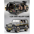 1:24 Diecast Toy Car Model Metal Toy Vehicle Wheels G65 High Simulation Sound And Light Pull Back Car Collection Kids Toys Gift