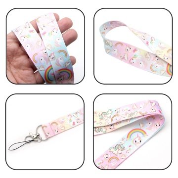 Fashion Unicorn Neck Strap pop Cartoon Lanyards for keys ID Card Gym Mobile Phone Straps USB badge holder DIY Hang Rope