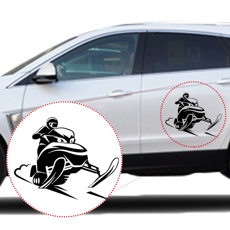 Snowmobile Rider Vinyl Car Body Stickers funny Car Styling Window Accessories