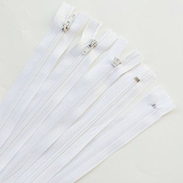 10pcs White color 3# 15/20/25/30/35/40CM Closed Nylon Coil Zippers Tailor Sewing Craft 101