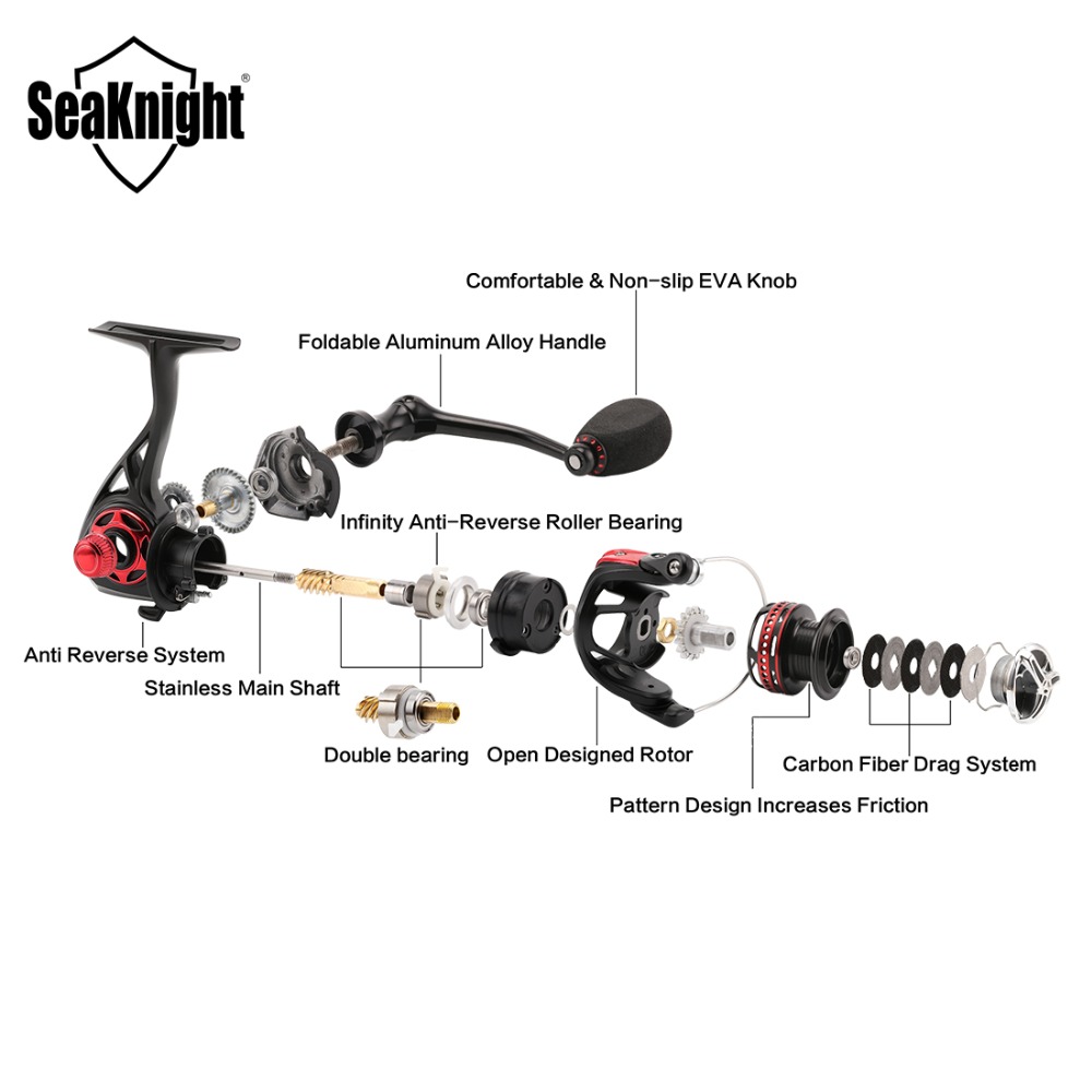 SeaKnight AXE Saltwater Full Metal Body Spinning Reel 6.2:1 11BB 2000H 3000H Fishing Reel Anti-Corrosion Sea Carp Fishing Wheel