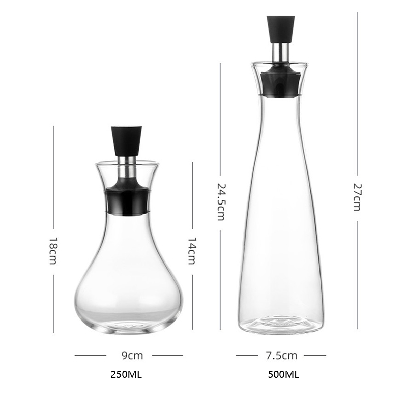 Nordic Glass Cruet Oil Dispenser Bottles Gravy Boats Creative Leak-proof Oil Vinegar Bottle Sauce Container Pot Kitchen Tools