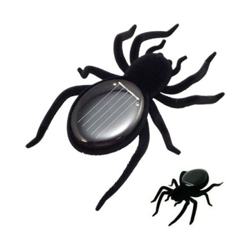 Children Creative Black Durable Mini Spider Tarantula Trick Toy Educational Robot Scary Insect Gadget Solar Power Spider Toy