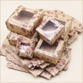 Window candy gift merry christmas print box10pcs 9x9x4cm/8x8x4cm gifts box with window Marbling style package box party suppiles