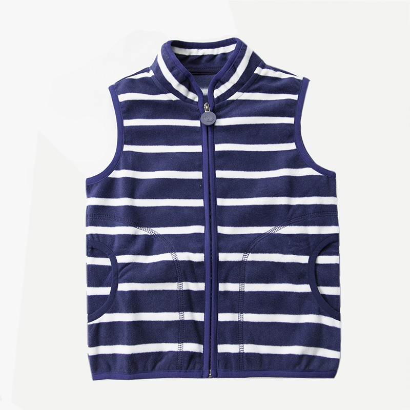 2-8 Years Spring Fall Baby Toddler Boy's Vest Stripe Colors Children Kids Boys Girl's Turtleneck Waistcoat With Zipper