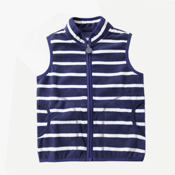 2-8 Years Spring Fall Baby Toddler Boy's Vest Stripe Colors Children Kids Boys Girl's Turtleneck Waistcoat With Zipper