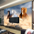 Custom Photo Wallpaper Modern Animal Oil Painting Galloping Horse Background Wall Decor Art Mural Wallpaper For Bedroom Walls 3D