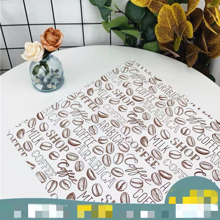10pcs 33*33cm Coffee Bean Alphabet theme paper napkins serviettes decoupage decorated for wedding party virgin wood tissues