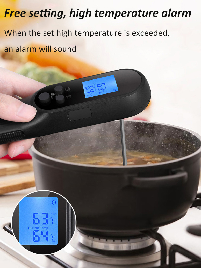Digital Instant Read Cooking Thermometer Smart Food Temperature Gauge Meat Thermometer with Probe