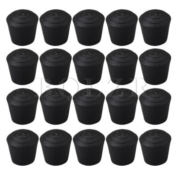 BQLZR 13mm Inner Diameter Black Round Furniture Chair Table Feet Rubber Covers Floor Protectors Cap Pack of 20