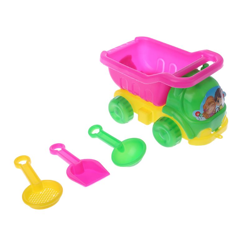 4pcs/set Mini Sand Beach Game Car Rakes Toys Dredging Tool For Children Boys Girls Outdoor Gift