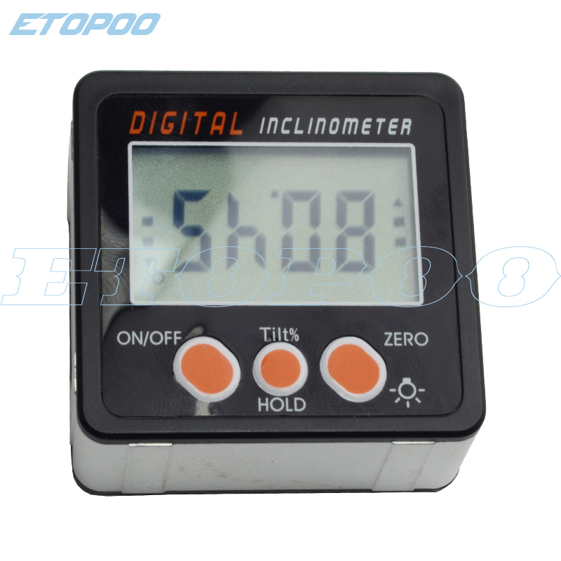 Magnetic Angle Finder Angle Gauge Protractor Inclinometer Clinometer hold function Bevel Box with Digital LCD backlight