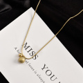 Stainless Steel Gold Round Matte Ball Choker Necklaces Jewelry Pendant Snake Chain Necklace For Women