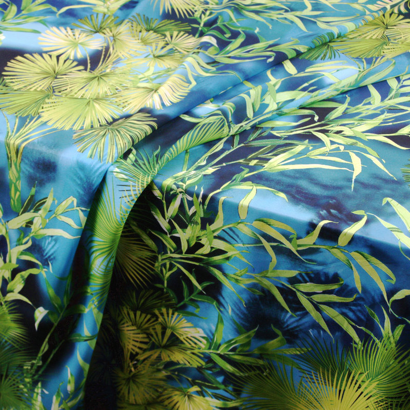 Green jungle print soft chiffon scarf cloth polyester chiffon thin fabric for dress sewing DIY patchwork clothing tissu au metre
