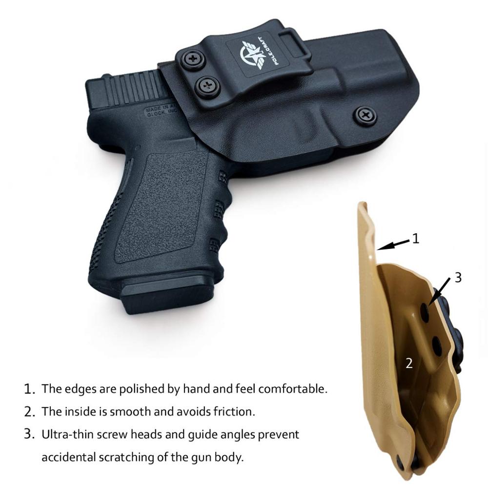 PoLe.Craft IWB Tactical KYDEX Gun Holster Glock 19 19X 23 32 CZ P10 Holsters Inside Concealed Waist Pistol Case Accessories Bag