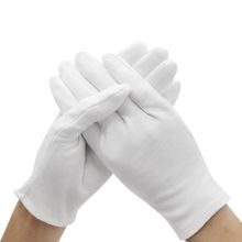 6Pair/Bag White Cotton Inspection Work Gloves Women Men Household Gloves Coin Jewelry Lightweight Gloves Serving/Waiters/drivers