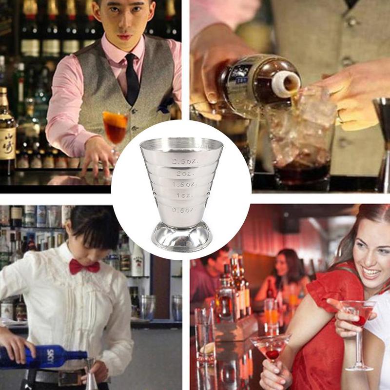 75ml Measuring Shot Cup Ounce Jigger Bar Cocktail Drink Mixer Liquor Measuring Cup Mojito Measurer Coffee Mug Stainless Steel