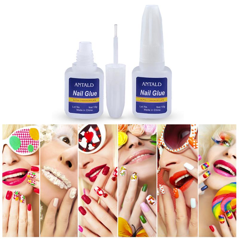 10g Fast Drying Nail Glue With Brush Adhesive Acrylic Art False Tips 3D Decoration Glue Nail Rhinestone Nail Care Tools TSLM2