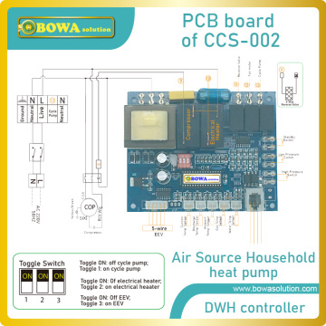 Complete Set of artificial intelligence controller for air source heat pump domestic water heater (DHW), including sensers+cable
