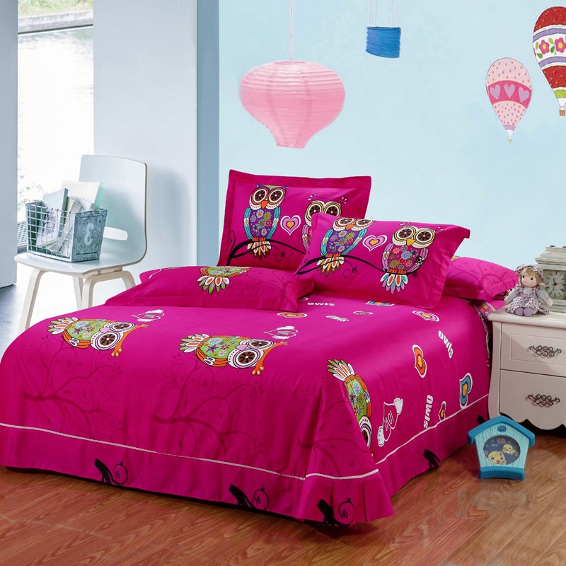 100% Cotton 3d owl Bedding set for kids boys king queen twin size bed sheet set bed linen duvet cover pillowcase