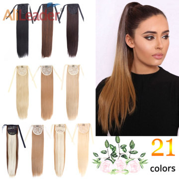 Alileader Long Straight Drawstring Ponytail Hairpiece 21 Availiable Colors Synthetic Heat Resistant Extension Ponytail Hair