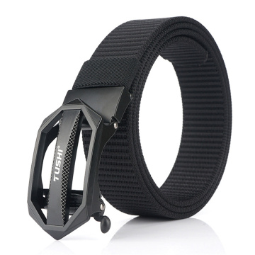 Luxury Fashion Men's Belt Metal Automatic Buckle Canvas Tactical Belt Nylon Male Business Belt For Trousers Pants High Quality