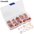 200Pcs Copper Sealing Solid Gasket Washer Sump Plug Oil For Boat Crush Flat Seal Ring Tool Hardware Accessories M5-M14