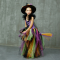 Halloween Witch Costume Dress For Girls Carnival Show Cosplay Robe Nina Disfraz Fancy Baby TUTU Dresses Purim Outfits Clothing