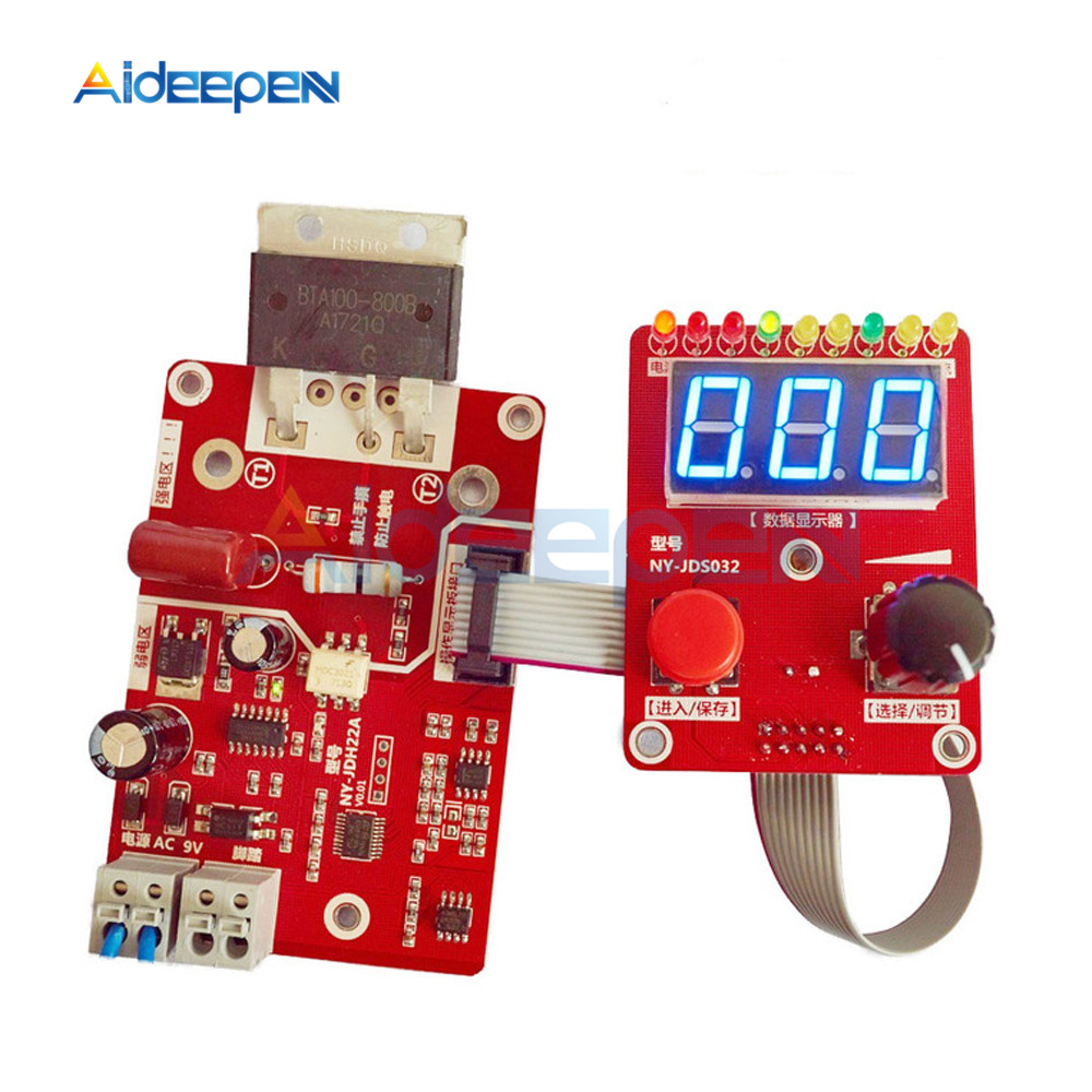 40A/100A Spot Welding Machine Double Pulse Encoder Time Current Controller Control Panel Board AC 110V 220V to 9V Transformer