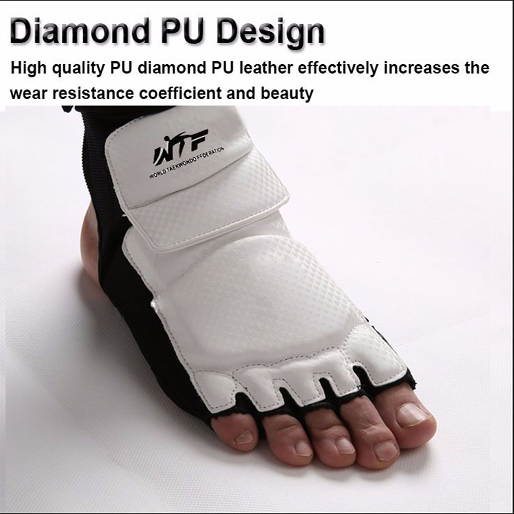 Taekwondo Equipment White Ankle Protector Martial arts Karate Sparring Boxing Foot Gloves Socks Protector Guard Gear Adult Kids