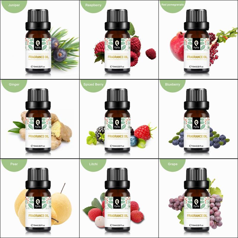 Pyrrla 10ml Essential Oils Cucumber Fragrance Oil For Aromatherapy Lamp Humidifier Citronella Fresh Linen Sandalwood Cedarwood