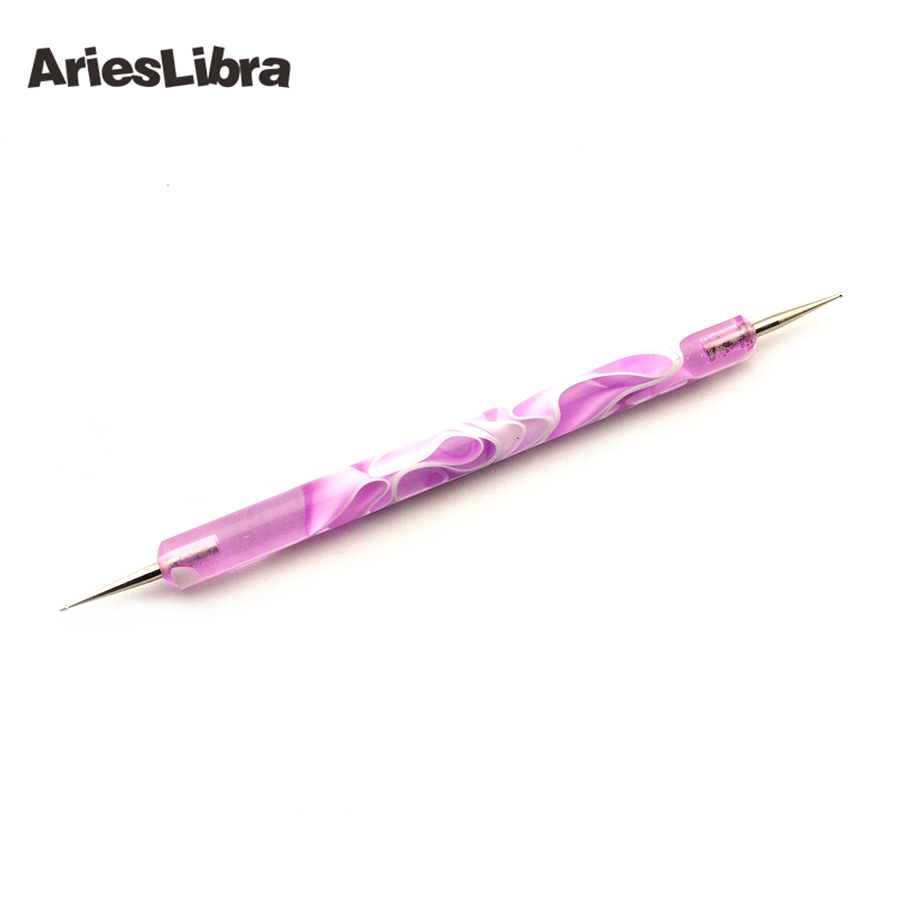 AriesLibra NEW 2-way Nail Art Dotting Tool with Spiral Handle for Rhinestone Nail Art Pen Nail Art Tools New Dotting Tool