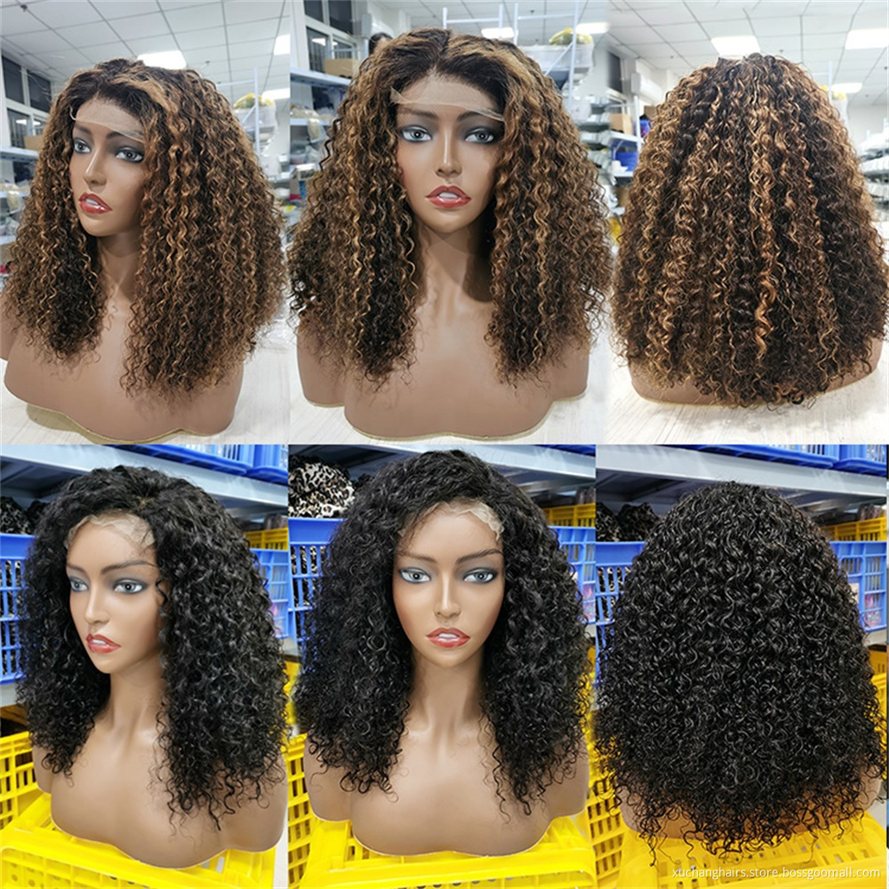 Unprocessed Raw Natural Lace Front Curly Bob Wig,Wholesale Short Human Hair Lace Front Wig,Brazilian Hair Hd lace Frontal Wigs