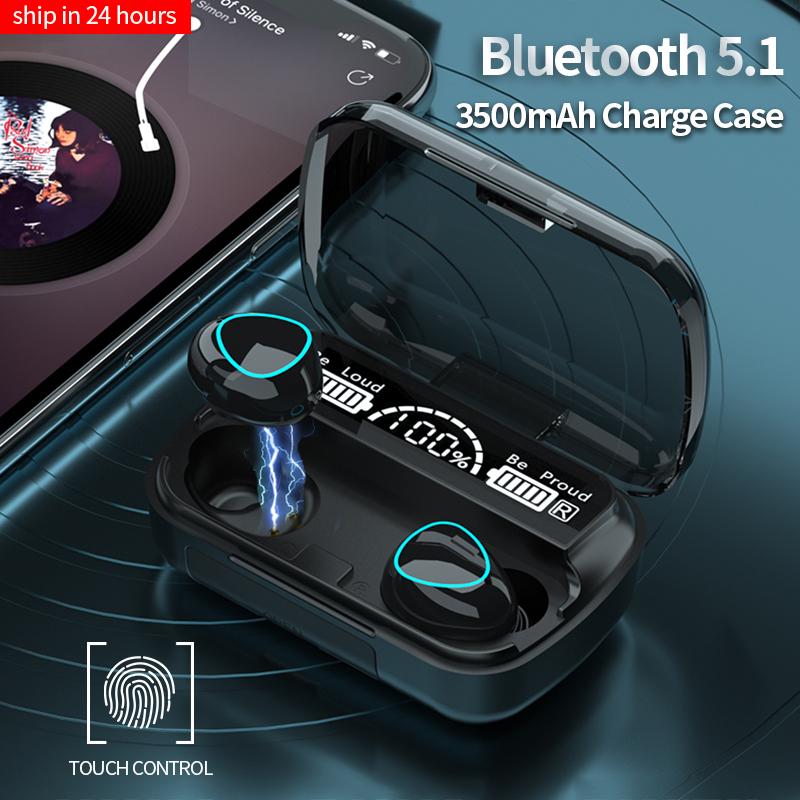 New 3500mAh TWS Wireless Headphones Bluetooth Earphones Sports Earbuds HIFI Stereo Waterproof Touch Control LED Display Headset