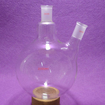 2000ml,24/40,2 Neck,Round Bottom Glass Flask,2L Reaction Vessel,Double Neck
