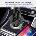 Konrisa FM Transmitter Bluetooth 5.0 Dual USB Car Charger Wireless Handsfree Car Kit FM Radio Adapter Support TF Card USB Driver