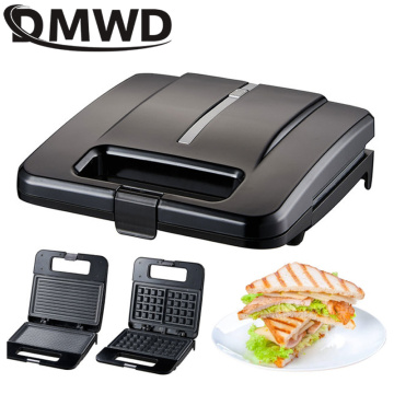DMWD 3in1Multifunctional Electric Mini Sandwich Makers grilling Panini plate Waffle toaster Breakfast Machine barbecue Oven EU