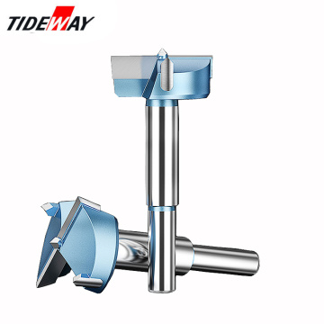 Tideway 12mm-65mm Forstner Drill Bits Tips Woodworking Tools Hole Saw Cutter Hinge Boring Round Shank Tungsten Carbide Cutter