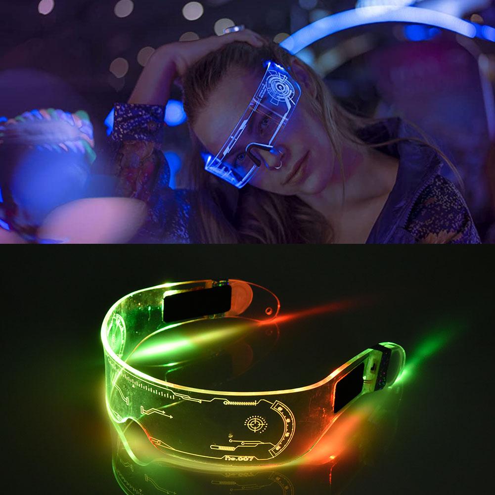 Colorful EL Luminous Glasses Led Light Up Visor Eyeglasses for Bar KTV Christmas Birthday Party New Year Decorations