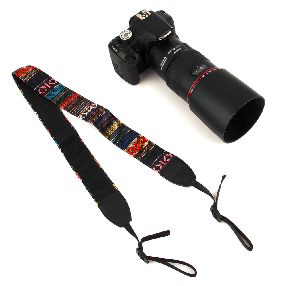 3 in 1 Camera Straps Vintage Hippie Style Canvas Shoulder Neck Durable Cotton for Nikon/Pentax/Sony/Canon DSLR Camera