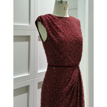 Burgundy Gown Vintage Sleeveless Floor‑Length